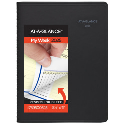 2025 AT-A-GLANCE® QuickNotes Weekly/Monthly Appointment Book Planner, 8-1/4" x 11", Black, January To December