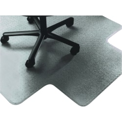 Textured Floor Mat For Carpet, For Medium-Pile Carpets, 45"W x 53"D, 20"W x 10"D Lip, Clear (AbilityOne)