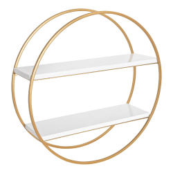Kate and Laurel Sequoia Wall Shelf, 24"H x 24:W x 7"D, Gold
