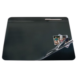 Realspace® Overlay Desk Pad With Antimicrobial Treatment, 19" x 24", Black/Clear