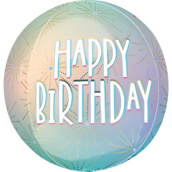 Amscan Birthday Foil Balloon, Circle, 16", Orbz Pastel Dream