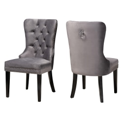 Baxton Studio 10460 Modern Transitional Dining Chairs, Gray, Set Of 2 Chairs