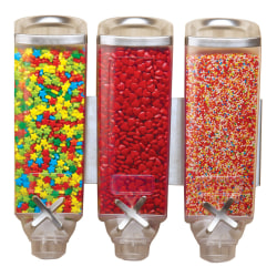 Rosseto Serving Solutions EZ-PRO™ Dry Food Dispensers, 3-Container, Candy, Wall-Mounted, 384 Oz, Stainless