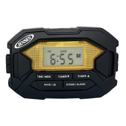 JENSEN Armband SAB-60 Digital AM/FM Stereo Radio With Clock And Earbuds, Small, Black