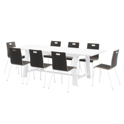 KFI Studios Midtown Dining Table & Chair Set, White/Espresso