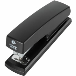 Business Source Half-strip Stapler - Staples Upto 20 Sheet - Holds Upto 105 Staple - Half Strip - Black - Plastic - 1 Each