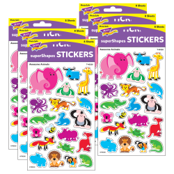 Trend Sparkle Stickers, Shiny Lizards, 8 Stickers Per Pack, Set Of 6 Packs