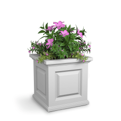 Mayne Nantucket Square Planter, 16"H, White