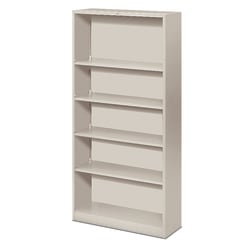 HON® Brigade® Steel Modular Shelving Bookcase, 5 Shelves, 71"H x 34-1/2"W x 12-5/8"D, Light Gray