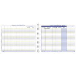 Adams® Check Payment And Deposit Register, 8 1/2" x 11", Blue