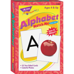Trend Alphabet Match Me Flash Cards, 3" x 4", Pack Of 52 Cards