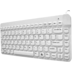 Man & Machine Premium Waterproof Disinfectable Silent 12" Keyboard - Cable Connectivity - USB Interface - Computer - PC, Mac - Industrial Silicon Rubber Keyswitch - White