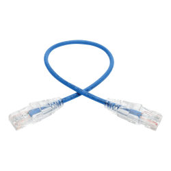Tripp Lite 1ft Cat6 Gigabit Snagless Molded Slim UTP Patch Cable RJ45 M/M Blue 1' - 1 ft Category 6e Network Cable for Network Device, Switch, Router, Server, Modem, Printer, Computer - First End: 1 x RJ-45 Male Network - Second End: 1 x RJ-45 Male