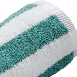 Splash Cabana Stripe Pool Towels, 35" x 70", Green/White, Pack Of 20 Towels