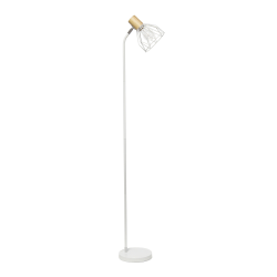 Simple Designs Industrial Farmhouse Fusion Adjustable Cage Wire Accent Floor Lamp, 55-15/16"H, White