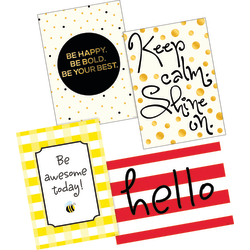 Barker Creek Poster Pack, 19" x 13 1/4", Hello You're Awesome, Set Of 4