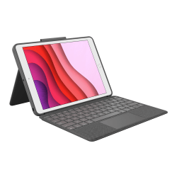 Logitech Combo Touch Keyboard/Cover Case iPad (7th Generation), iPad (9th Generation), iPad (8th Generation) Tablet - Graphite - Scuff Resistant, Scratch Resistant - Woven Fabric Exterior Material - 7.7" Height x 10.1" Width x 0.9" Depth