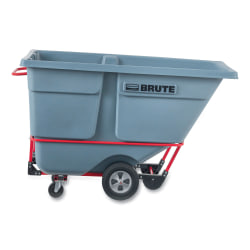 Rubbermaid® Commercial BRUTE DURATILT™ Frame Tilt Truck, Standard Duty, 1 cu yd, 1,200 lb Capacity, Rotomolded Resin/Leakproof Polyethylene, Gray