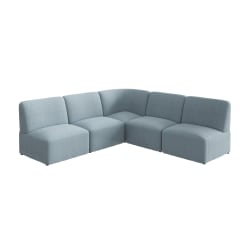 Bush Business Furniture Assemble Modular 5 Seater L Shaped Sectional Lounge Sofa, Mist Fabric, Standard Delivery