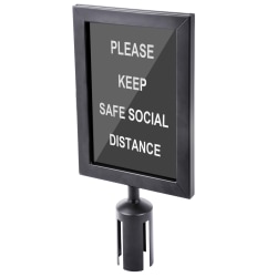 CSL Double-Sided Sign Holder For 6' Stanchion, Black