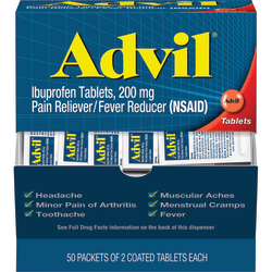 Advil Coated Tablets, 2 Tablets Per Packet, Box Of 50 Packets