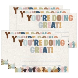 Teacher Created Resources Awards, 8-1/2" x 5-1/2", Everyone is Welcome You're Doing Great!, 30 Per Pack, Set Of 6 Packs