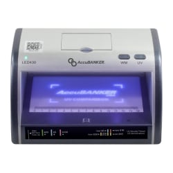 AccuBanker LED430 Counterfeit Bill & Document Validator With Magnifier, 4-7/16"H x 8-7/16"W x 5-3/4"D