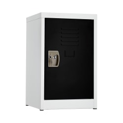 Alpine AdirOffice 1-Tier Steel Lockers, 24"H x 15"W x 15"D, Black, Pack Of 2 Lockers