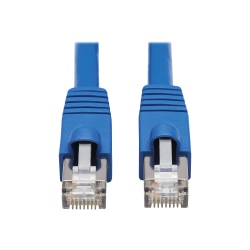 Tripp Lite Cat6a Patch Cable F/UTP Snagless w/ PoE 10G CMR-LP Blue M/M 50ft - First End: 1 x RJ-45 Male Network - Second End: 1 x RJ-45 Male Network - 1.25 GB/s - Patch Cable - Shielding - Gold Plated Contact - Blue