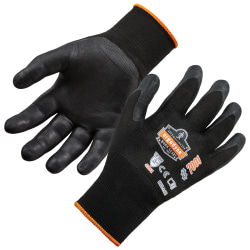 Ergodyne ProFlex 7001 Nitrile-Coated Nylon Gloves, Extra Small, Black, Box Of 144 Gloves