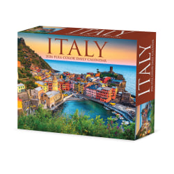 2026 Willow Creek Press Page-A-Day Daily Desk Calendar, 6-1/4" x 5-1/2", Italy, January To December, 54246