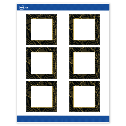 Avery® Printable Labels With Sure Feed® Technology, S00-ETD, Square, 3" x 3", Matte White With Preprinted Black/Gold Vein Border, Pack Of 60