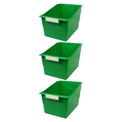 Romanoff Products Tattle Wide Shelf File Boxes, 11" x 8" x 7-1/2", Green, Pack Of 3 Boxes