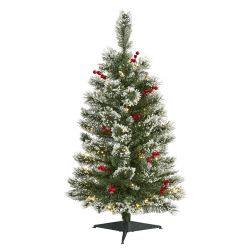 Nearly Natural Frosted Swiss Pine Artificial Christmas Tree, 3’H