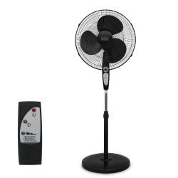 Black+Decker 18" Pedestal Stand Fan, 52"H x 16-1/2"W x 16-1/2"D, Black