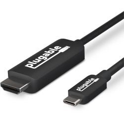 Plugable USB C to HDMI Adapter Cable - Connect USB-C or Thunderbolt 3 Laptops to HDMI Displays up to 4K@60Hz - (Compatible with 2018 MacBook Air, 2017 2018 2019 MacBook Pro, XPS) HDMI 2.0 6 Feet, 1.8m