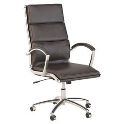 Bush Business Furniture Modelo Bonded Leather High-Back Office Chair, Dark Brown, Standard Delivery