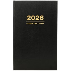 2026 Excello Brands Standard Diary Daily Journal Planner, 5.5" x 8", Black November 2025 - December 2026, (SDCY26-BK)