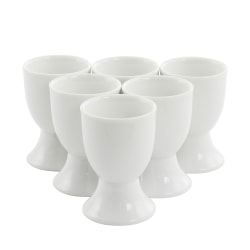Our Table Simply White 6-Piece Porcelain Footed Egg Cups, White