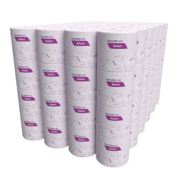 Cascades PRO Select Standard 1-Ply Bathroom Tissue, 4" x 3-1/4", 100% Recycled, White, 1000 Sheets Per Roll, Pack Of 96 Rolls
