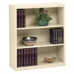 Tennsco Metal 3-Shelf Modular Shelving Bookcase, 40"H x 34-1/2"W x 13-1/2"D, Putty
