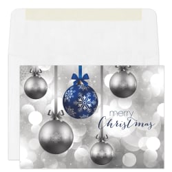 Custom Full-Color Holiday Cards With Envelopes, 7-7/8" x 5-5/8", Hanging Ornaments, Box Of 25 Cards