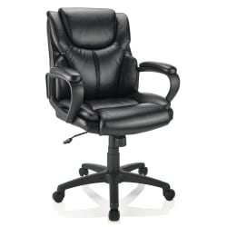 Realspace® Mayhart Vinyl Mid-Back Task Office Chair, Black, BIFMA Compliant