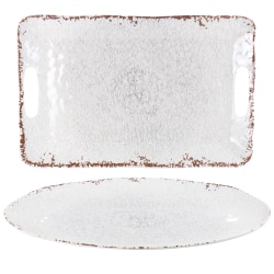 Laurie Gates Mauna 2-Piece Melamine Serving Tray Set, White