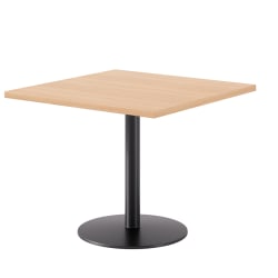 KFI Studios Proof Café Square Pedestal Table, 29"H x 36"W x 36"D, Maple/Black