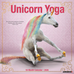 2026 Willow Creek Press Animals Monthly Wall Calendar, 12" x 12", Unicorn Yoga, January To December, 53058