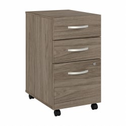Bush Business Furniture Hybrid 28"D Vertical 3-Drawer Mobile File Cabinet, Modern Hickory, Delivery