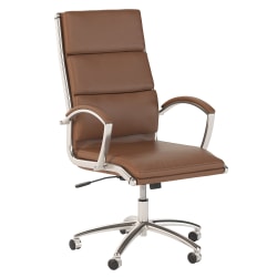 Bush Business Furniture Modelo Bonded Leather High-Back Office Chair, Saddle Tan, Standard Delivery