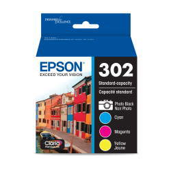 Epson® 302 Claria® Premium Photo Cyan, Magenta, Yellow Ink Cartridges, Pack Of 3, T302520-S