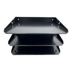 Huron - Letter tray - 3 compartments - for 8.74 in x 12.01 in - black